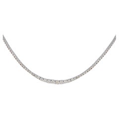 LB Exclusive 18K White Gold 5.0 Ct Diamond Tennis Necklace