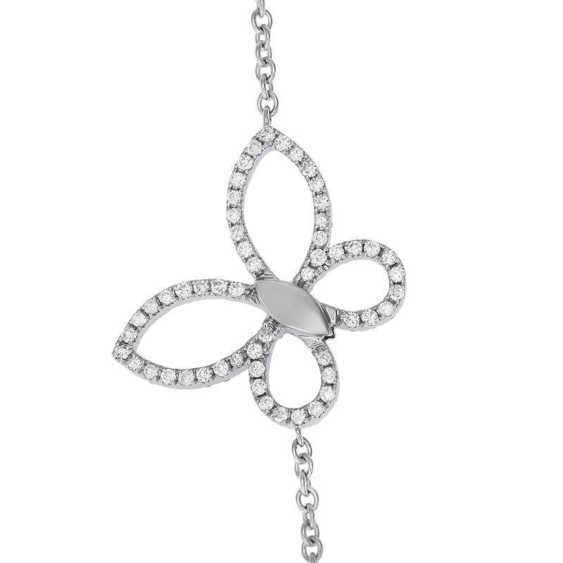 Women's LB Exclusive 18k White Gold 5.0 Carat Diamond Long Butterfly Necklace For Sale