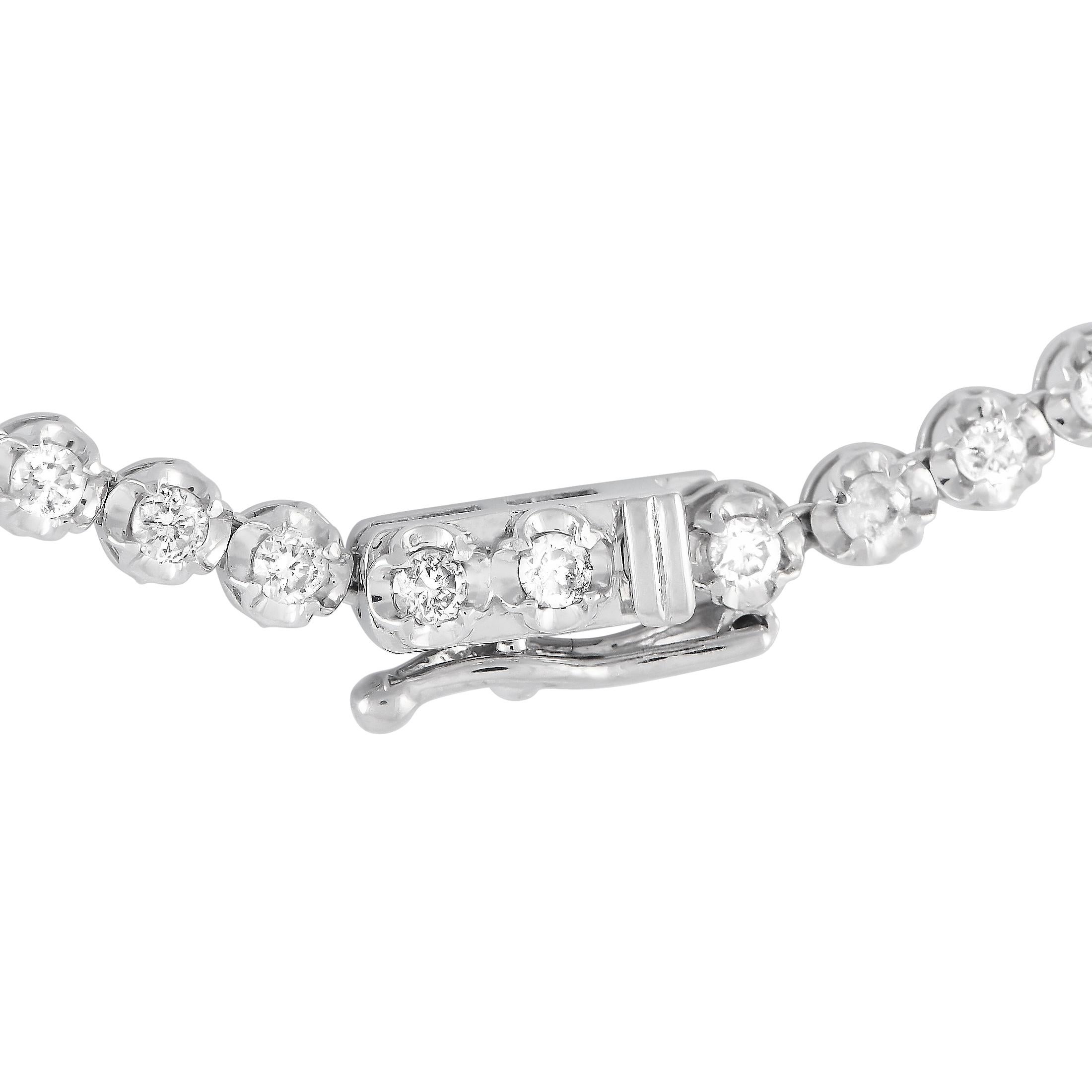 Round Cut LB Exclusive 18K White Gold 5.0ct Diamond Necklace For Sale