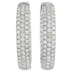 LB Exclusive 18K White Gold 5.25ct Diamond Hoop Earrings