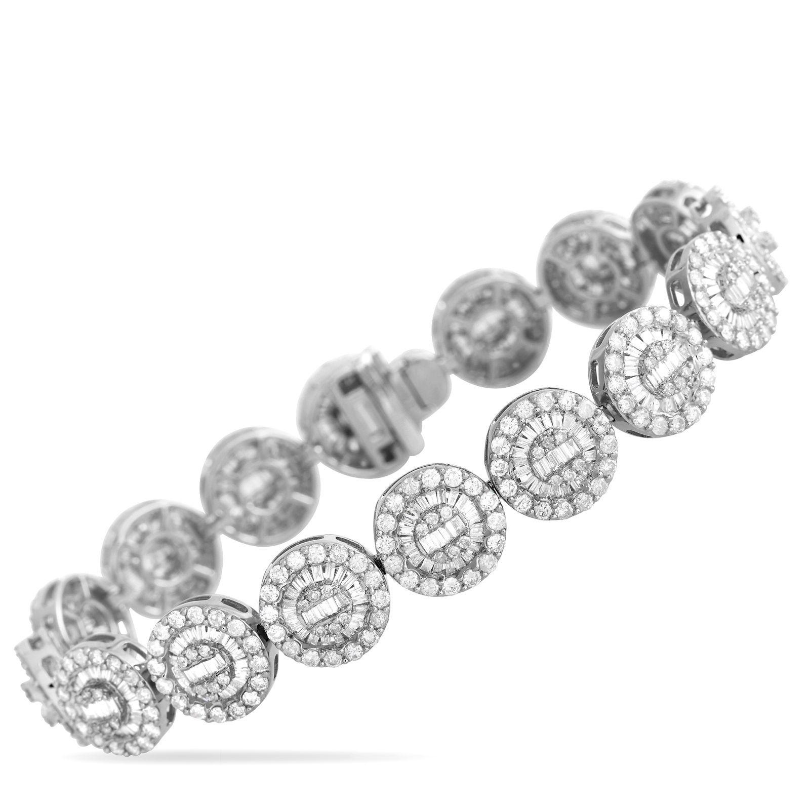 LB Exclusive Pulsera de Diamantes de Oro Blanco de 18 K y 7,30 ct en Nuevo estado para la venta en Southampton, PA