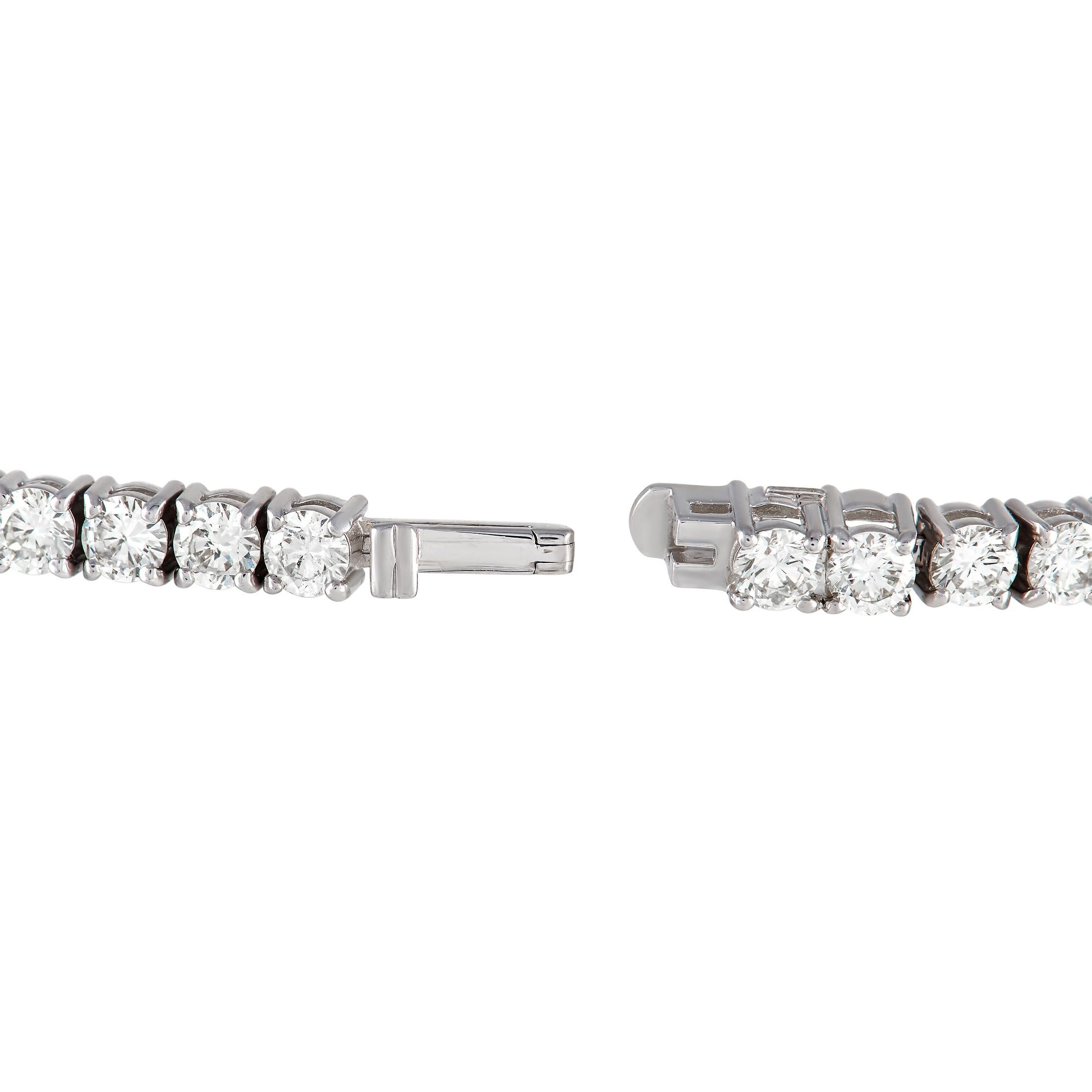 Versatile and made to last, this LB Exclusive tennis bracelet in 18K white gold is an endearing piece of jewelry you'll hold on to forever.  It glistens with 7.93 carats of diamonds and is always ready to bring a touch of glam to any outfit. The
