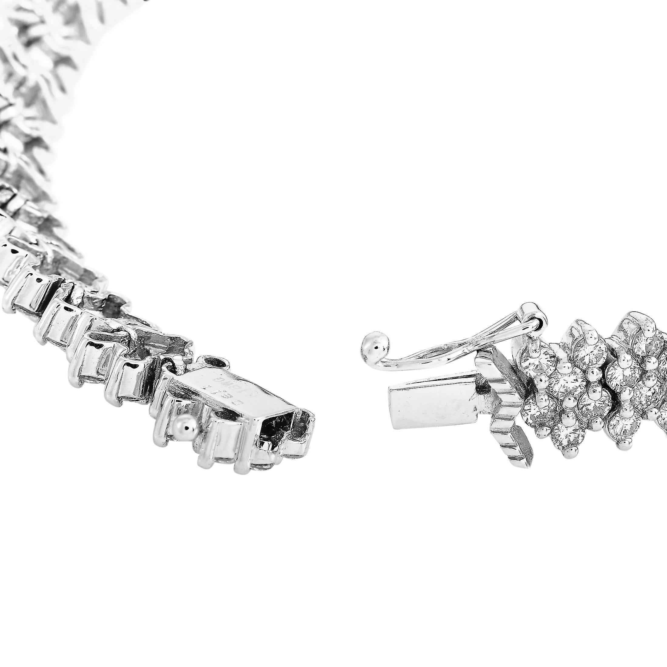 Round Cut LB Exclusive 18 Karat White Gold 8.11 Carat Diamond Bracelet