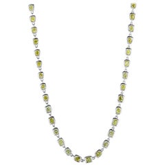LB Exclusive 18 Karat White Gold and Yellow Diamond Long Necklace