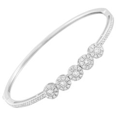 LB Exclusive 18 Karat White Gold Diamond 5-Slider Bangle Bracelet