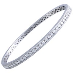 LB Exclusive 18 Karat White Gold Diamond Bangle Bracelet