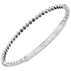 LB Exclusive 18 Karat White Gold Diamond Beads Bangle Bracelet