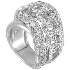 LB Exclusive 18 Karat White Gold Diamond Pave Multi-Band Ring