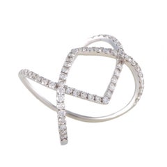 LB Exclusive 18K White Gold Diamond Pave Openwork Diamond Band Ring