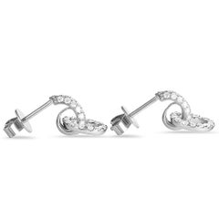 LB Exclusive 18 Karat Gold Diamond Pave Small Link Dangle Push Back Earrings