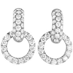 LB Exclusive 18 Karat Gold Diamond Pave Small Link Dangle Push Back Earrings