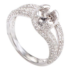 LB Exclusive 18 Karat Gold Diamond Pave Split Shank Mounting Ring LBD-095519