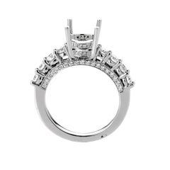 LB Exclusive 18 Karat White Gold and Diamond Semi-Mount 8-Stone Ring ED-9717