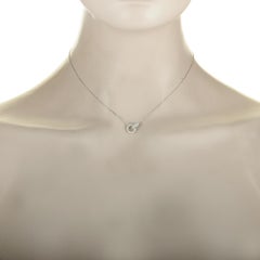 LB Exclusive 18 Karat White Gold Full Diamond Pave Small Link Pendant Necklace
