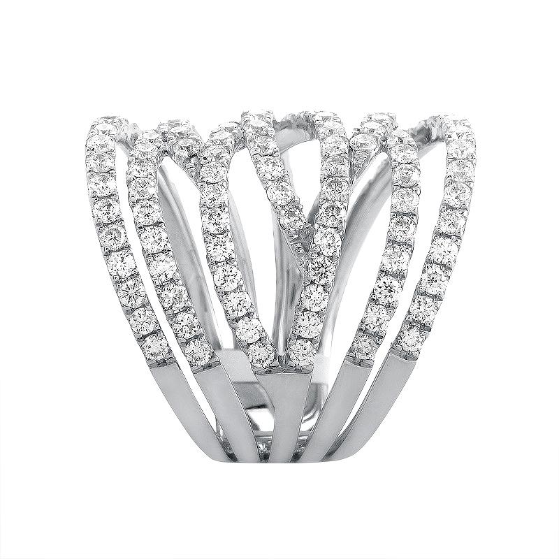 Women's LB Exclusive 18 Karat White Gold Openwork Diamond Band Ring