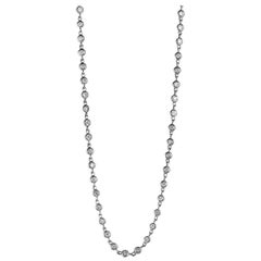 LB Exclusive 18 Karat White Gold Round Diamonds Sautoir Long Necklace