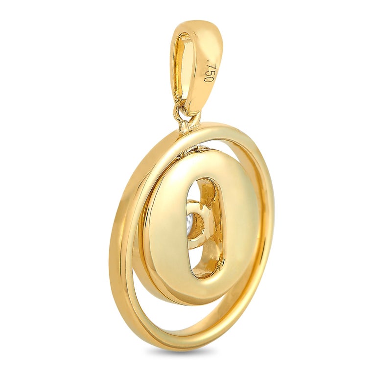 LB Exclusive 18 Karat Yellow Gold 0.20 Carat Diamond Pendant at 1stDibs