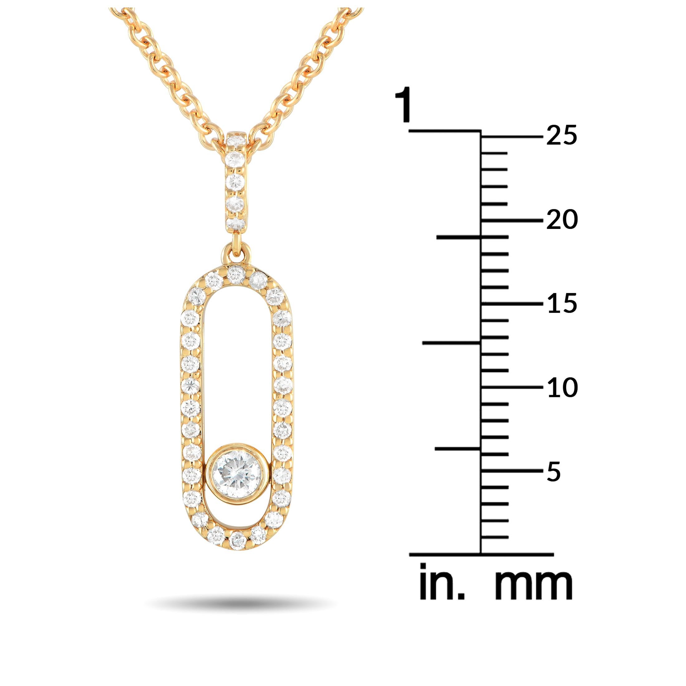 LB Exclusive 18K Yellow Gold 0.32ct Diamond Necklace In New Condition For Sale In Southampton, PA