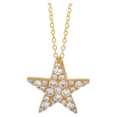 LB Exclusive 18K Yellow Gold 0.40 Ct Diamond Star Necklace