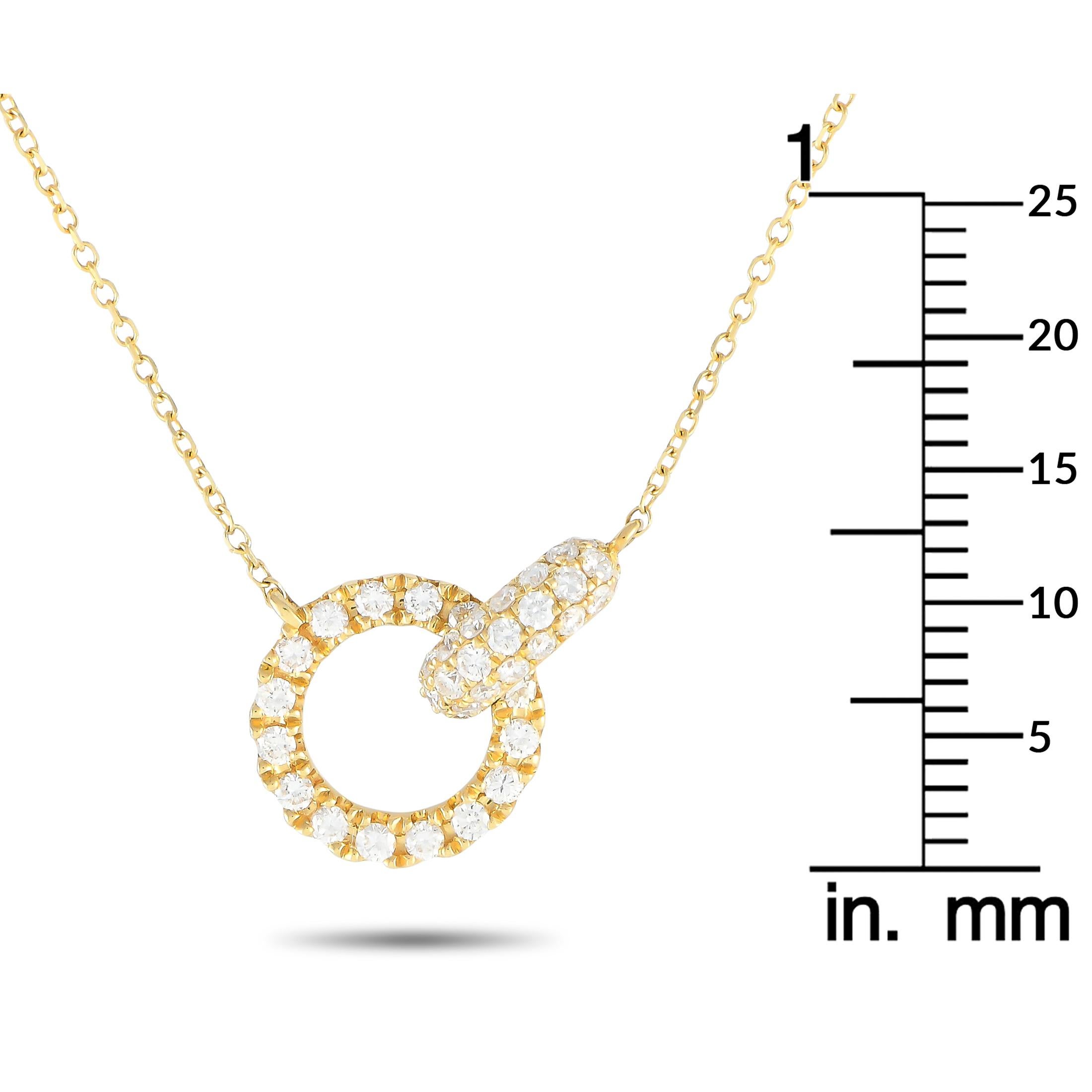 LB Exclusive 18K Yellow Gold 0.43ct Diamond Round Link Necklace In New Condition In Southampton, PA