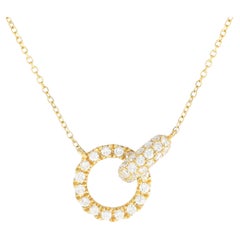 LB Exclusive 18K Yellow Gold 0.43ct Diamond Round Link Necklace