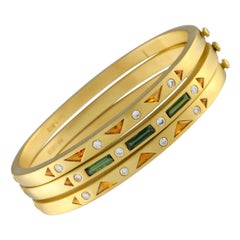 LB Exclusive 18K Yellow Gold 0.50ct Diamond, Citrine & Tourmaline Bracelets