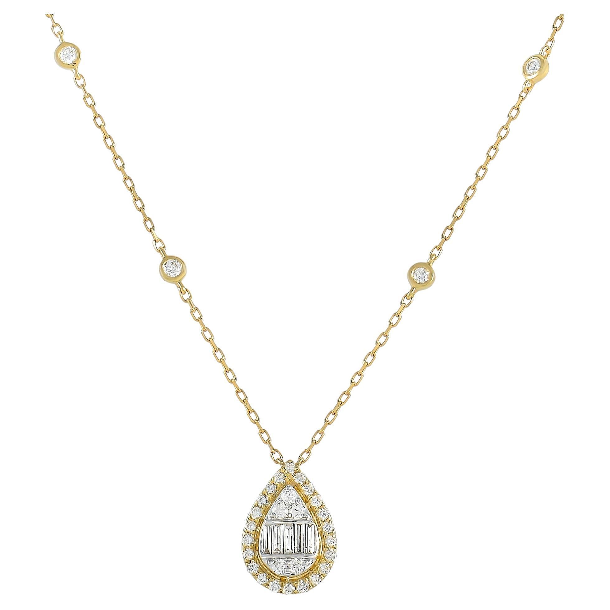 Louis Vuitton Diamond Gold Signature Necklace at 1stDibs