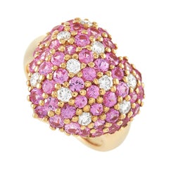 LB Exclusive 18k Yellow Gold 0.53 Ct Diamond 2.94 Ct Pink Sapphire Ring