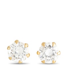 LB Exclusive 18K Yellow Gold 0.57 ct Diamond Stud Earrings