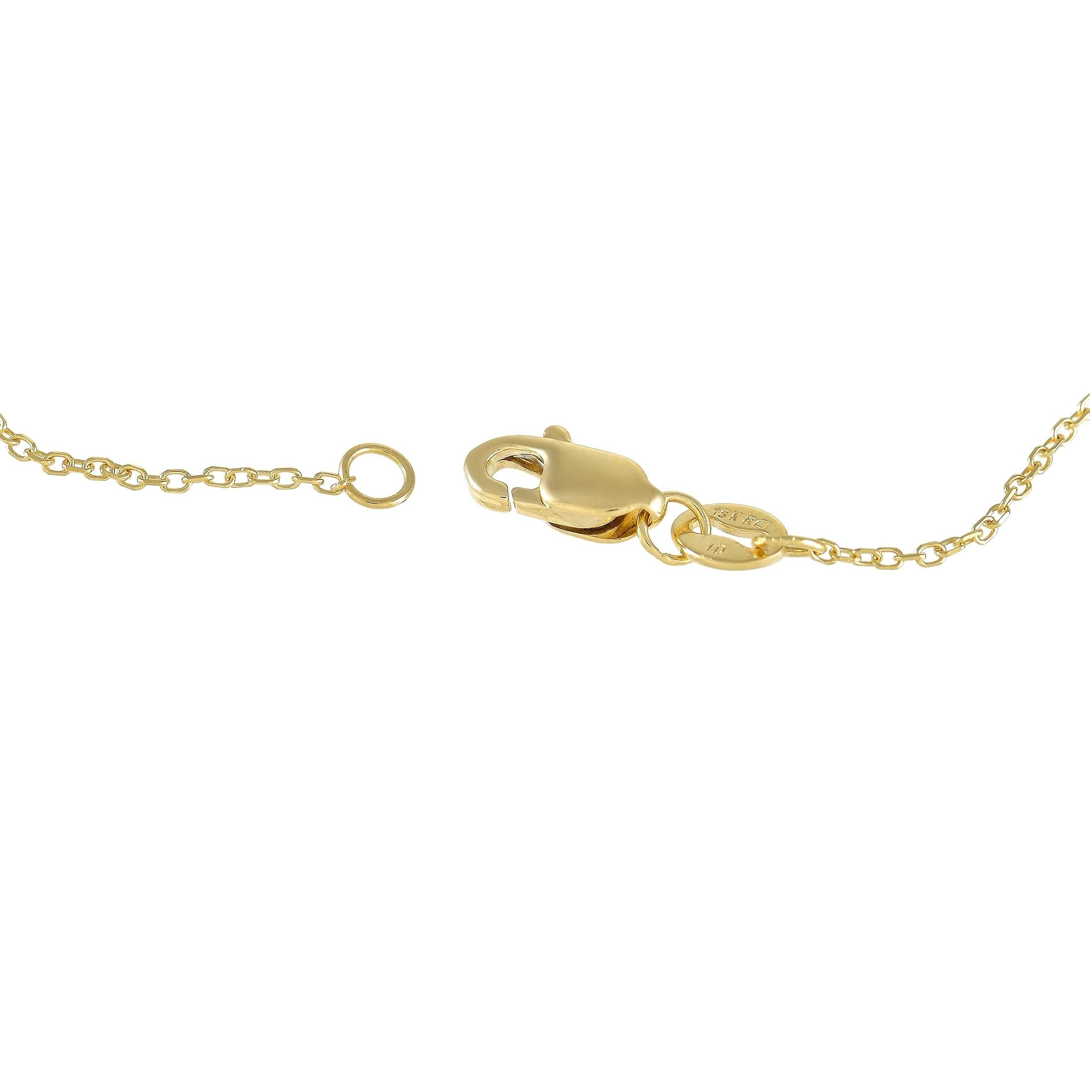 LB Exclusive 18K Gelbgold 0,62 Karat Diamant Sicherheitsnadel Halskette (Rundschliff)
