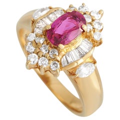 LB Exclusive 18K Yellow Gold 0.67ct Diamond and Ruby Ring MF02-100523