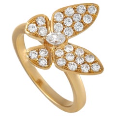 LB Exclusive 18K Yellow Gold 0.70 Ct Diamond Butterfly Ring