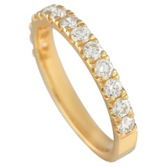 LB Exclusive 18K Yellow Gold 0.72 Ct Diamond Half Eternity Band Ring