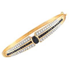 LB Exclusive 18k Yellow Gold 0.75 Carat Diamond and Sapphire Bracelet