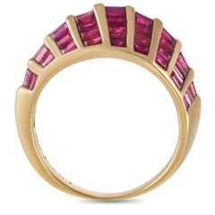 LB Exclusive 18K Yellow Gold 1.00 Ct Diamond and Ruby Ring