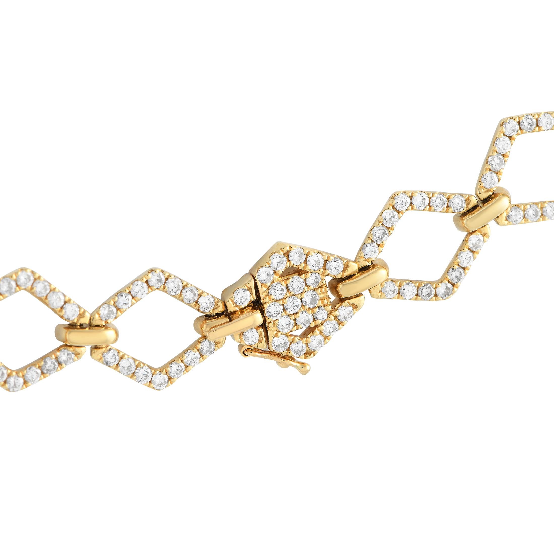 LB Exclusive 18K Yellow Gold 10.60ct Diamond Necklace In New Condition For Sale In Southampton, PA