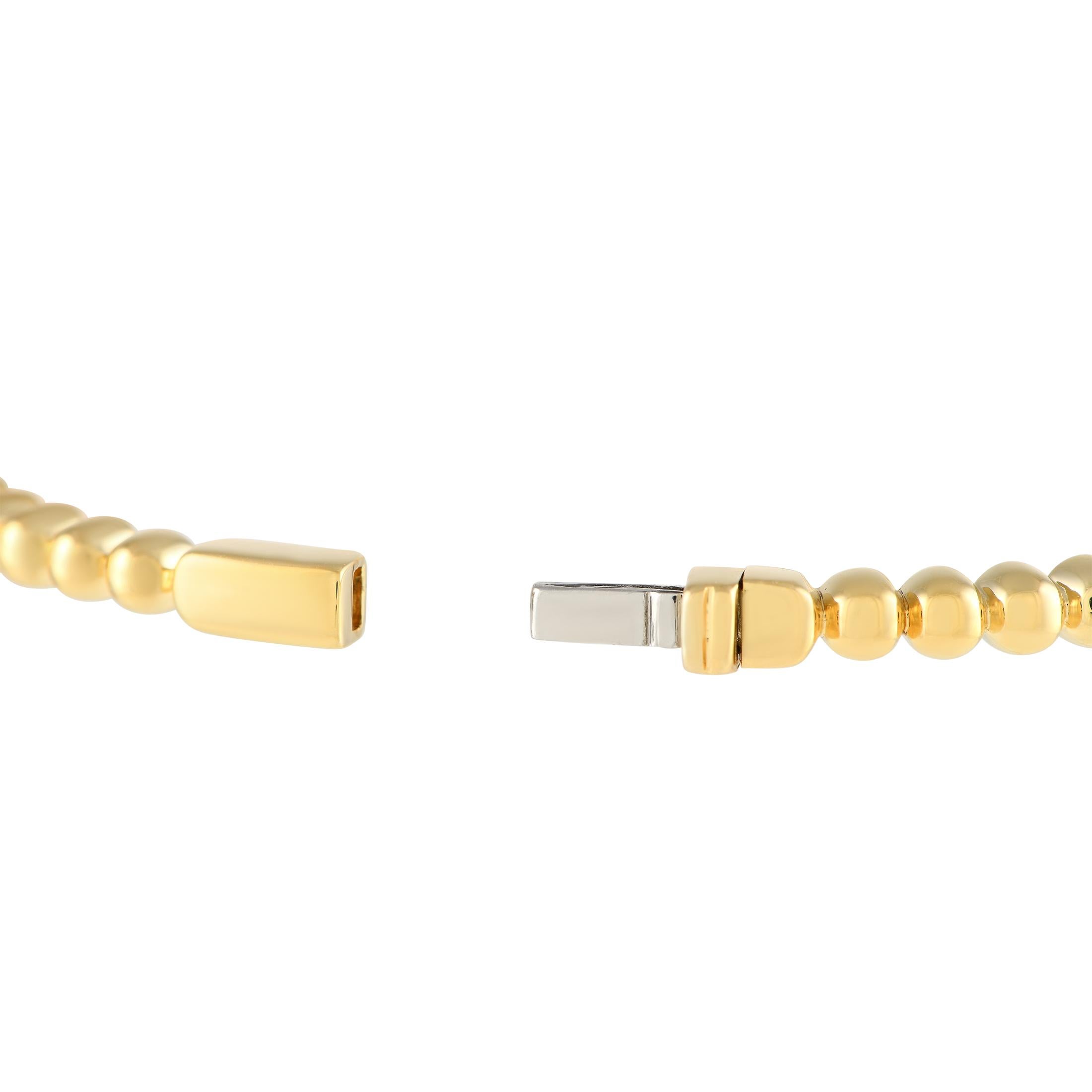 Round Cut LB Exclusive 18Karat Yellow Gold 1.06Carat Diamond Bracelet For Sale