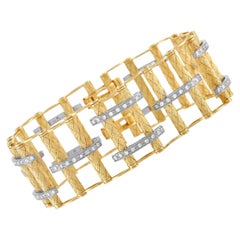 LB Exclusive 18K Yellow Gold 1.10 Ct Diamond Italian Link Bracelet