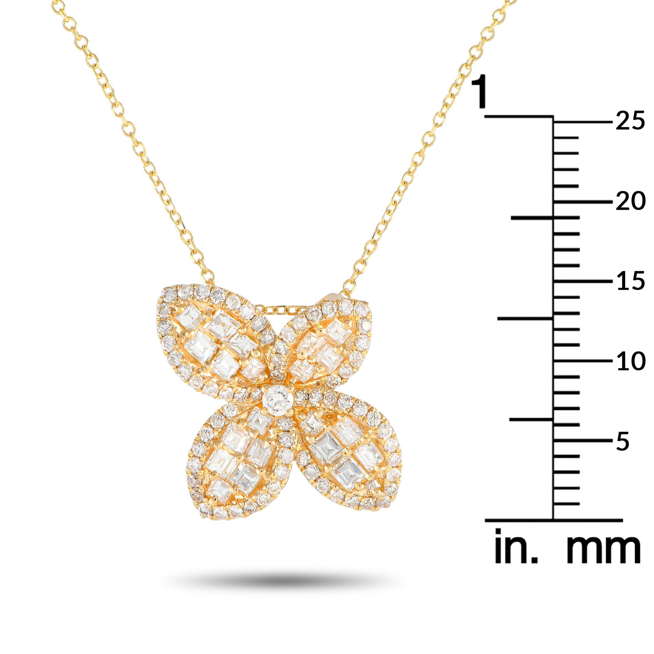 LB Exclusive 18K Yellow Gold 1.10ct Diamond Necklace In New Condition For Sale In Southampton, PA