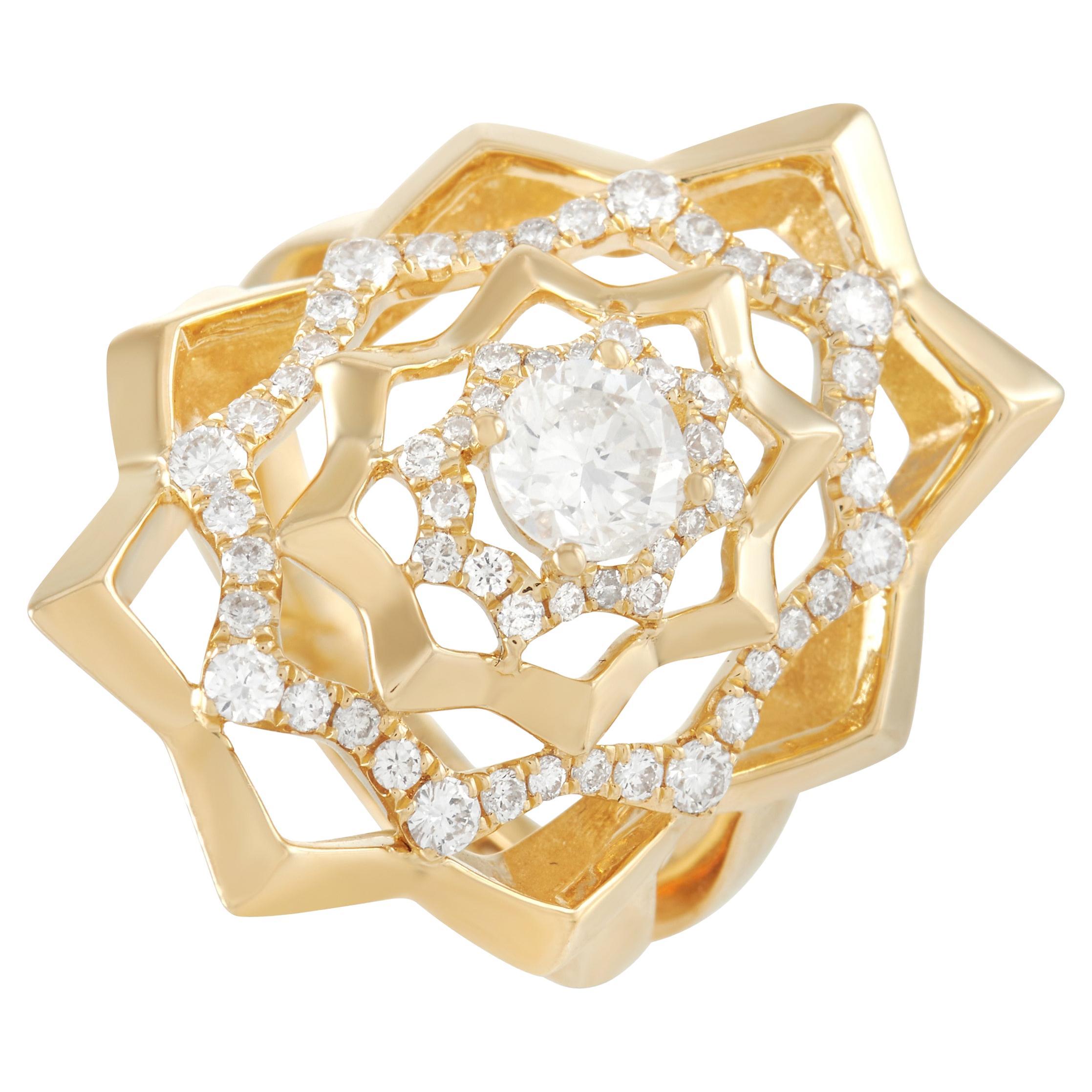 Exklusiver 18 Karat Gelbgold Diamantring von LB mit 1,15 Karat