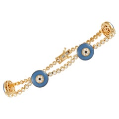 LB Exclusive 18K Yellow Gold 1.20 Ct Diamond Evil Eye Bracelet LB Exclusive 18K Yellow Gold 1.20 Ct Diamond Evil Eye Bracelet