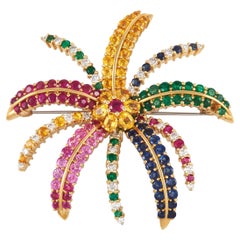 LB Exclusive 18K Yellow Gold 1.25 Ct Diamond, Ruby, Sapphire, Emerald Star