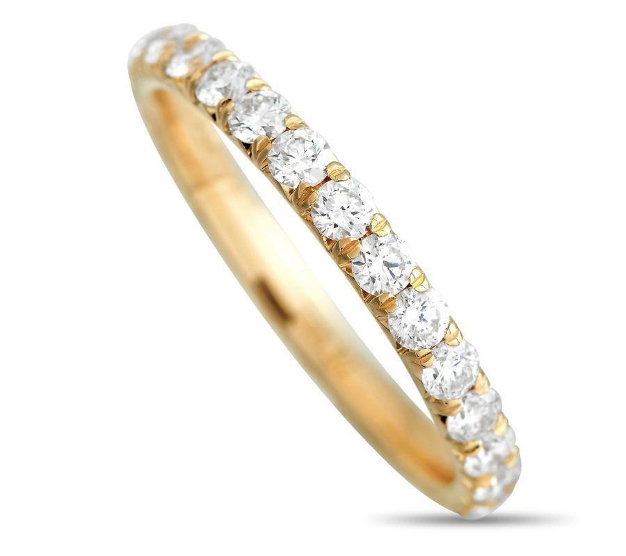 LB Exclusive 18K Yellow Gold 1.30 Ct Diamond Eternity Band Ring In New Condition In Southampton, PA