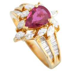 LB Exclusive 18K Yellow Gold 1.37ct Diamond and Ruby Ring MF05-100623