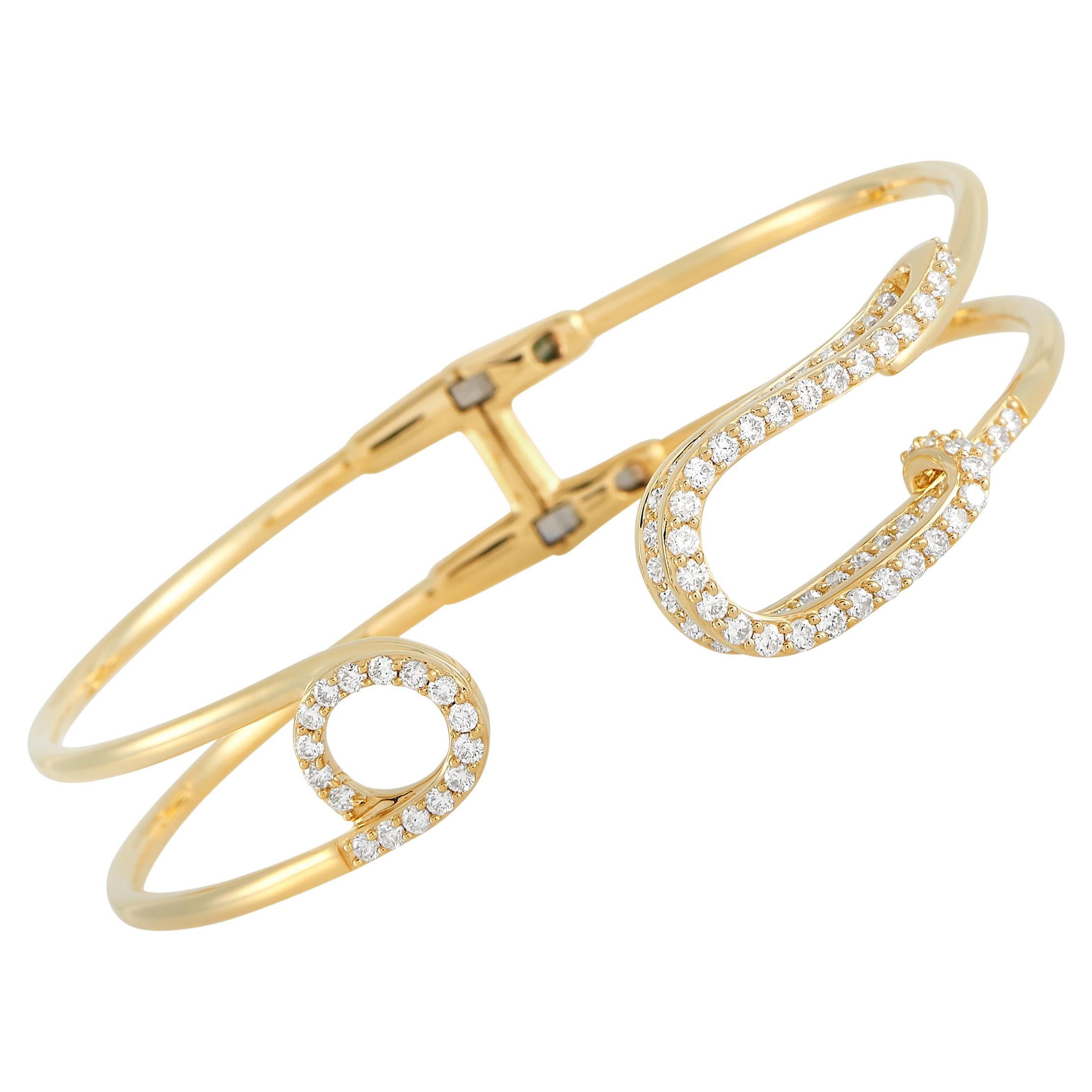 LB Exclusive 18K Yellow Gold 1.52 ct Diamond Bracelet For Sale