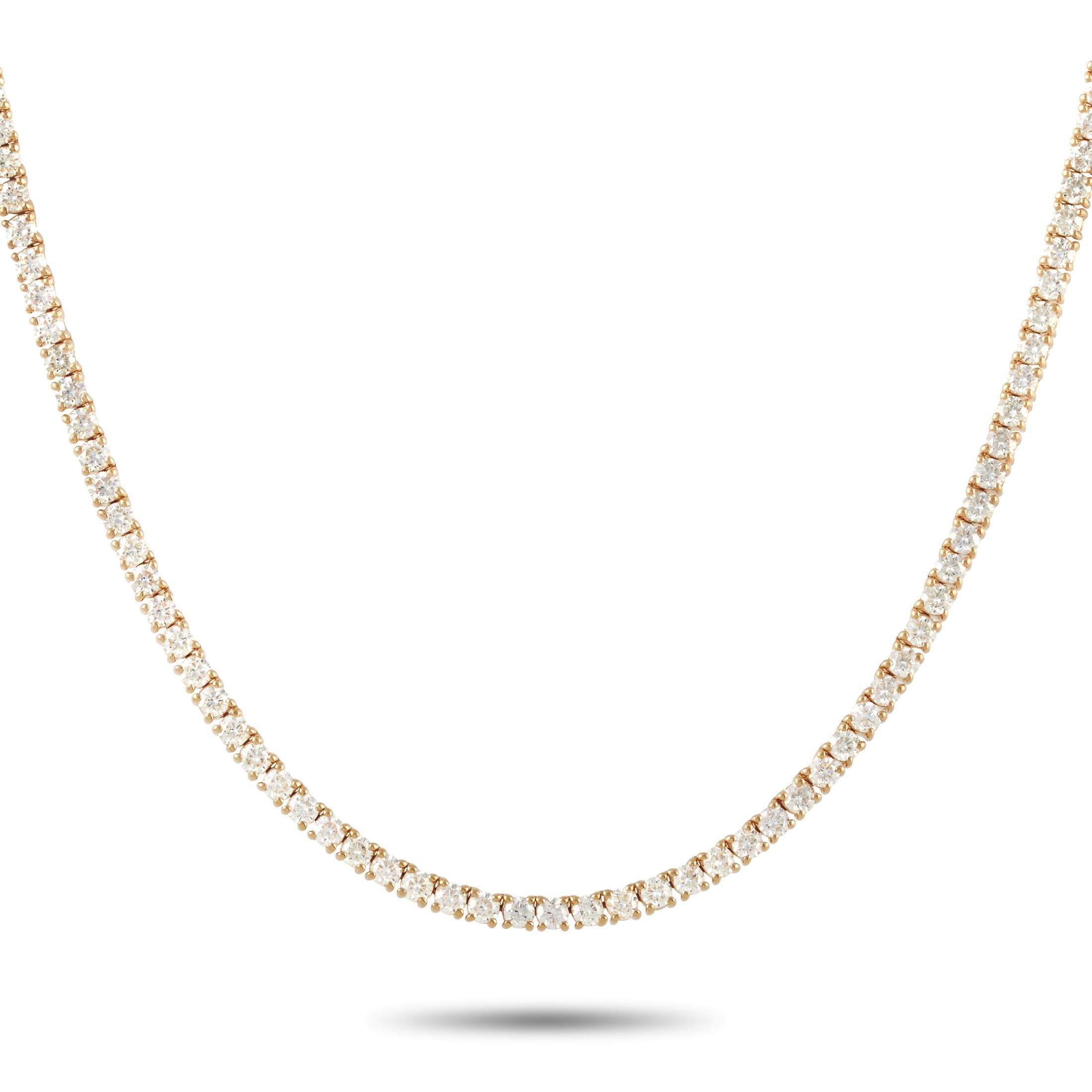 LB Exclusive 18 Karat Yellow Gold 15.69 Carat Diamond Necklace In New Condition In Southampton, PA