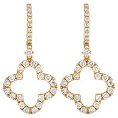 LB Exclusive 18K Yellow Gold 1.72 Ct Diamond Dangle Earrings