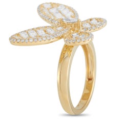 LB Exclusive 18K Yellow Gold 1.93 ct Diamond Butterfly Ring