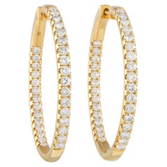 LB Exklusive 18K Gelbgold 1,98ct Diamant Innen-Out-Reifen Ohrringe