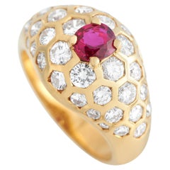 LB Exclusive 18K Yellow Gold 1.98 Ct Diamond and Ruby Ring